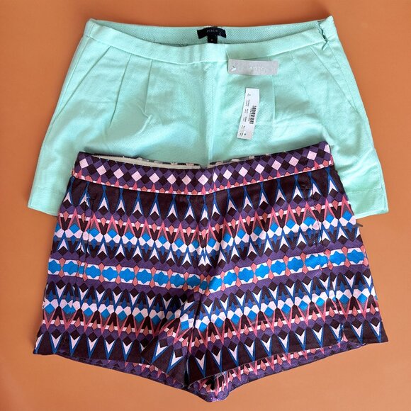 NWT J Crew High Rise Pleated Short Bundle - Size 6 - Picture 1 of 14